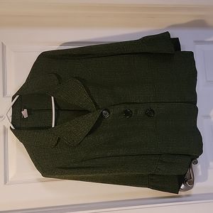 Courtenay Blazer - Green Flare 3/4 sleeves 3 buttons